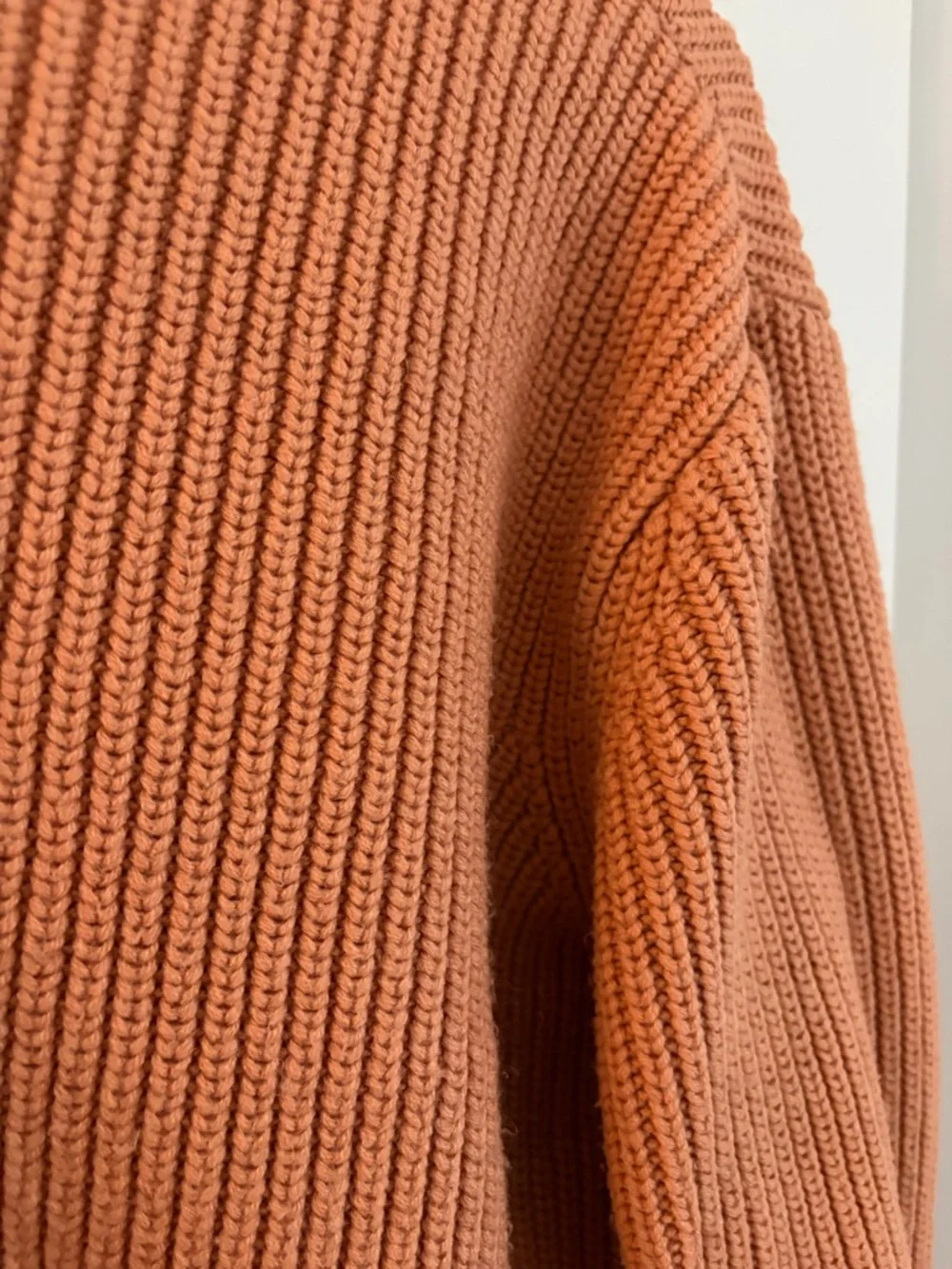 ZARA Chunky Ribbed Crewneck Sweater - Terracotta Orange - Picture 4 of 6